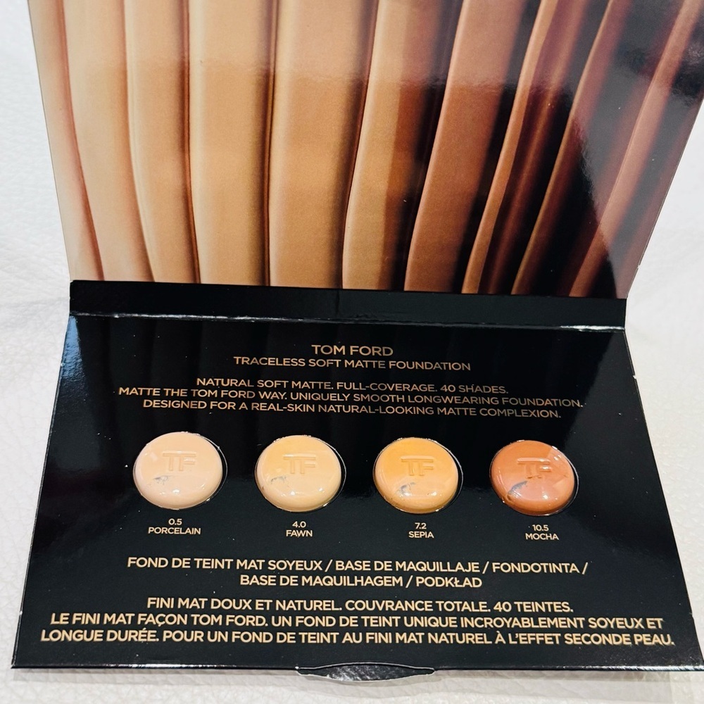 Tom Ford Traceless Soft Matte Foundation - Porcelain, Fawn, Sepia, Mocha sample